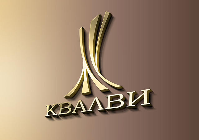 На фото разработаный дизайн логотипа для компании Квалви.