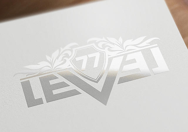 На фото разработаный логотип для компании Level 77. Логотип оригинален зеркальным отображением букв названия и сочетанием элементов напоминающих органическую и искусственную отделку.